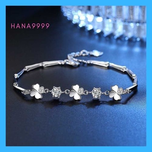 [HCM] bangles female Four Leaf grass lucky Silver 925 high-end latest model included Video