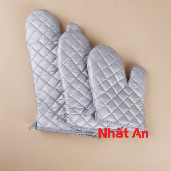 Găng tay vải lò nướng màu bạc (Bán theo cặp) - Có 3 size
