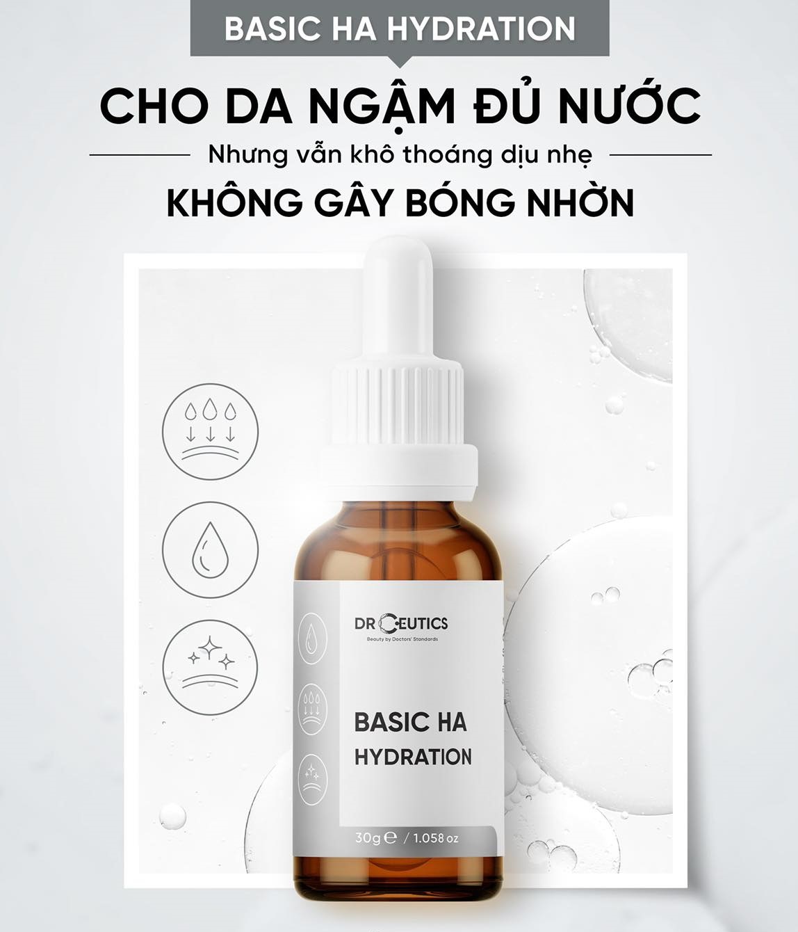 Serum HA Basic Hydration Drceutics Cho Da Dầu Mụn 30ml