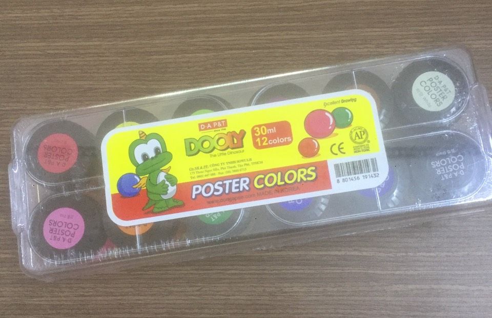 Hộp 12 màu nước Dooly Poster D.A 30ml