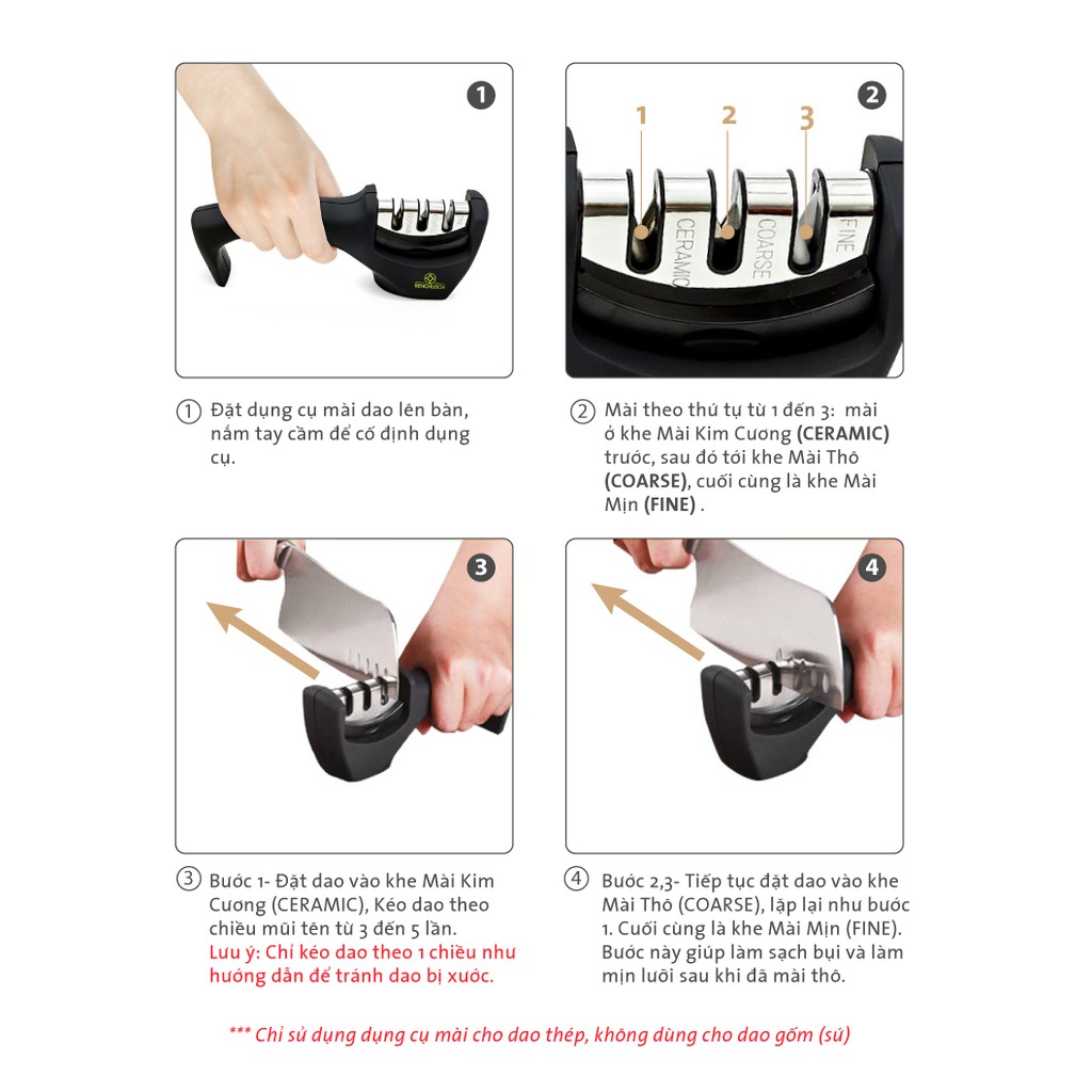[HCM]DỤNG CỤ MÀI DAO 3 KHE BENCHUSCH