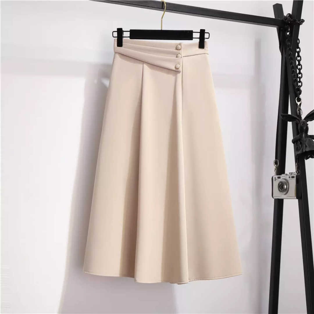 [CHÂN VÁY CÔNG SỞ ĐẸP]Chân Váy Xòe Phối Nút Công Sở Cách Điệu Lưng (váy dài 67cm)