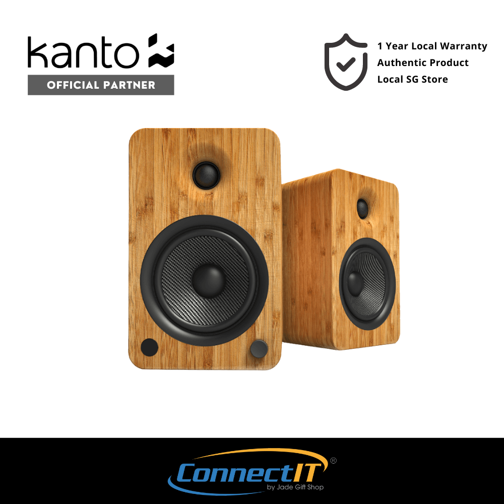 Kanto YU6 Powered Bookshelf Speaker with Wireless Bluetooth and Phono