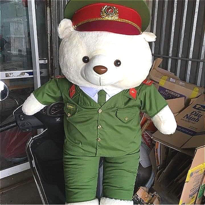 Gấu bông công an size 55-70cm