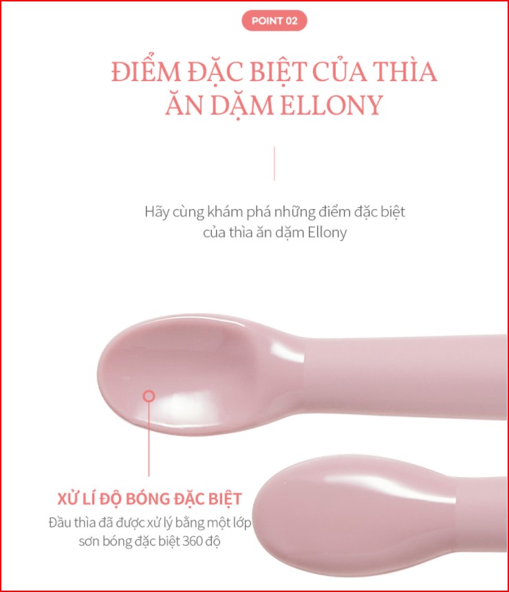 Thìa ăn dặm silicon Ellony cho bé nhập khẩu Hàn Quốc