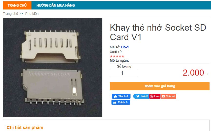 Khay Thẻ Nhớ SD Card V2 11P - 11N11