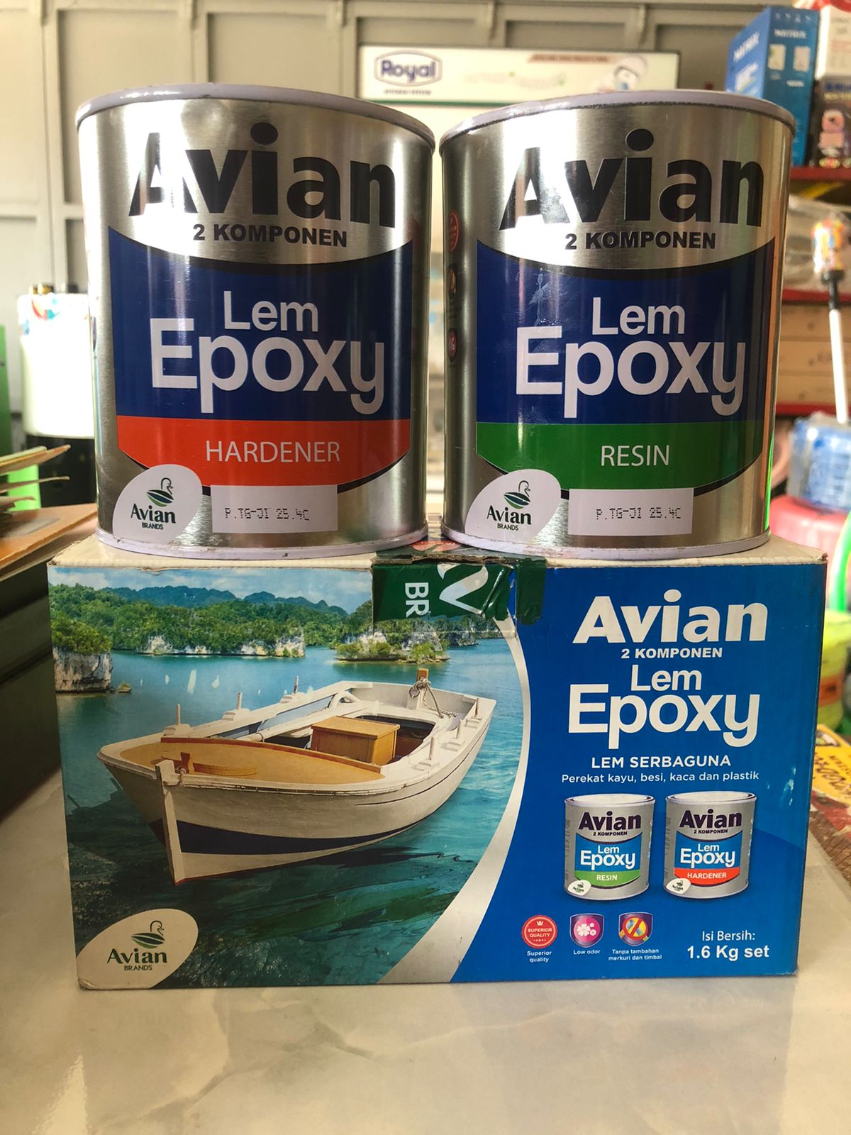 (Khusus Pulau Jawa) Lem Epoxy Resin Avian 2 Komponen + Hardener 1,6 kg