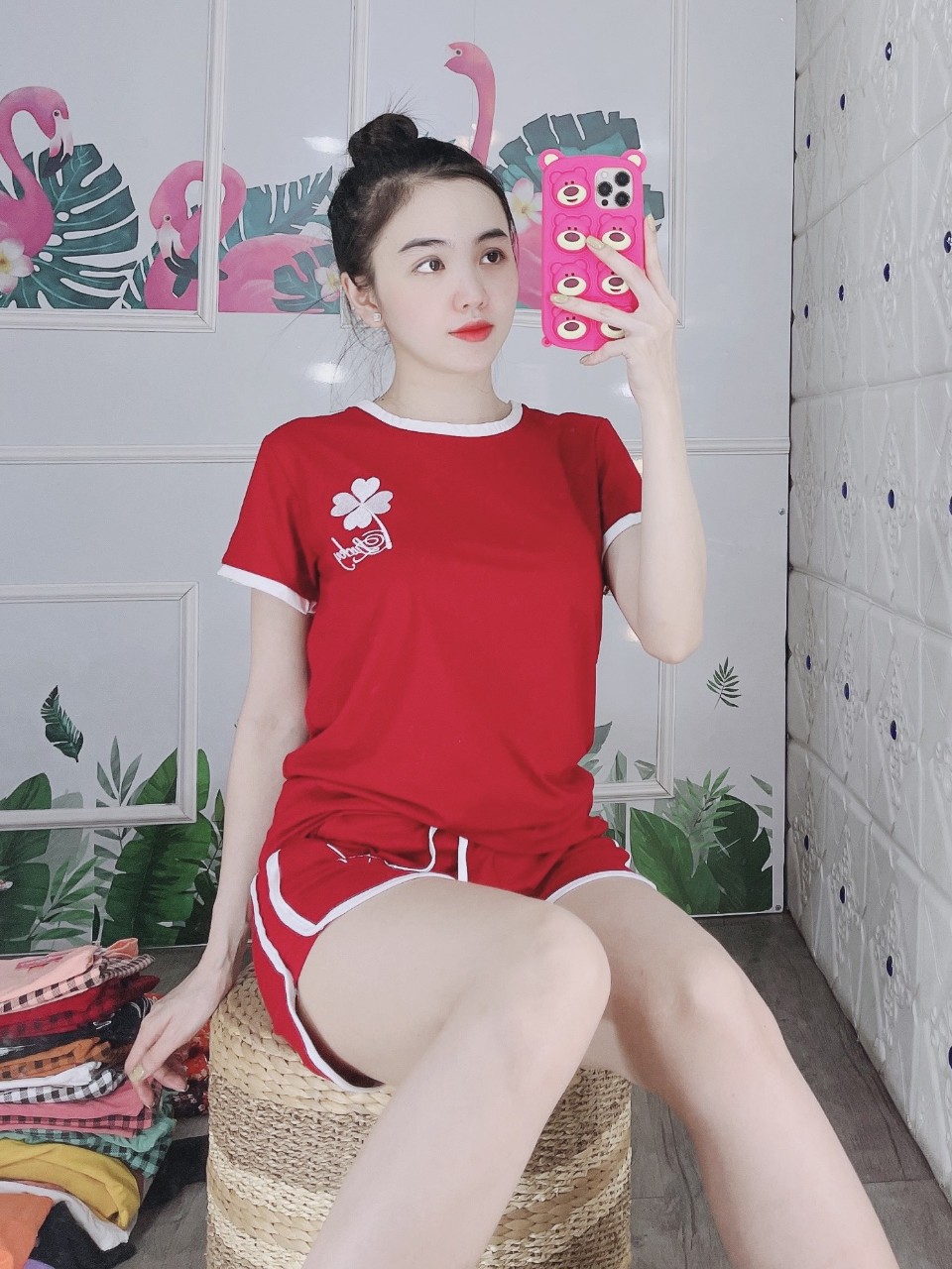 ❤️CÓ BIGSIZE ĐẾN 85KG❤️ Đồ bộ nữ Pumaa quần đùi  thun cotton thoáng mát co giãn Set đồ bộ mặc nhà thể thao năng động bigsize (43-85kg) B05