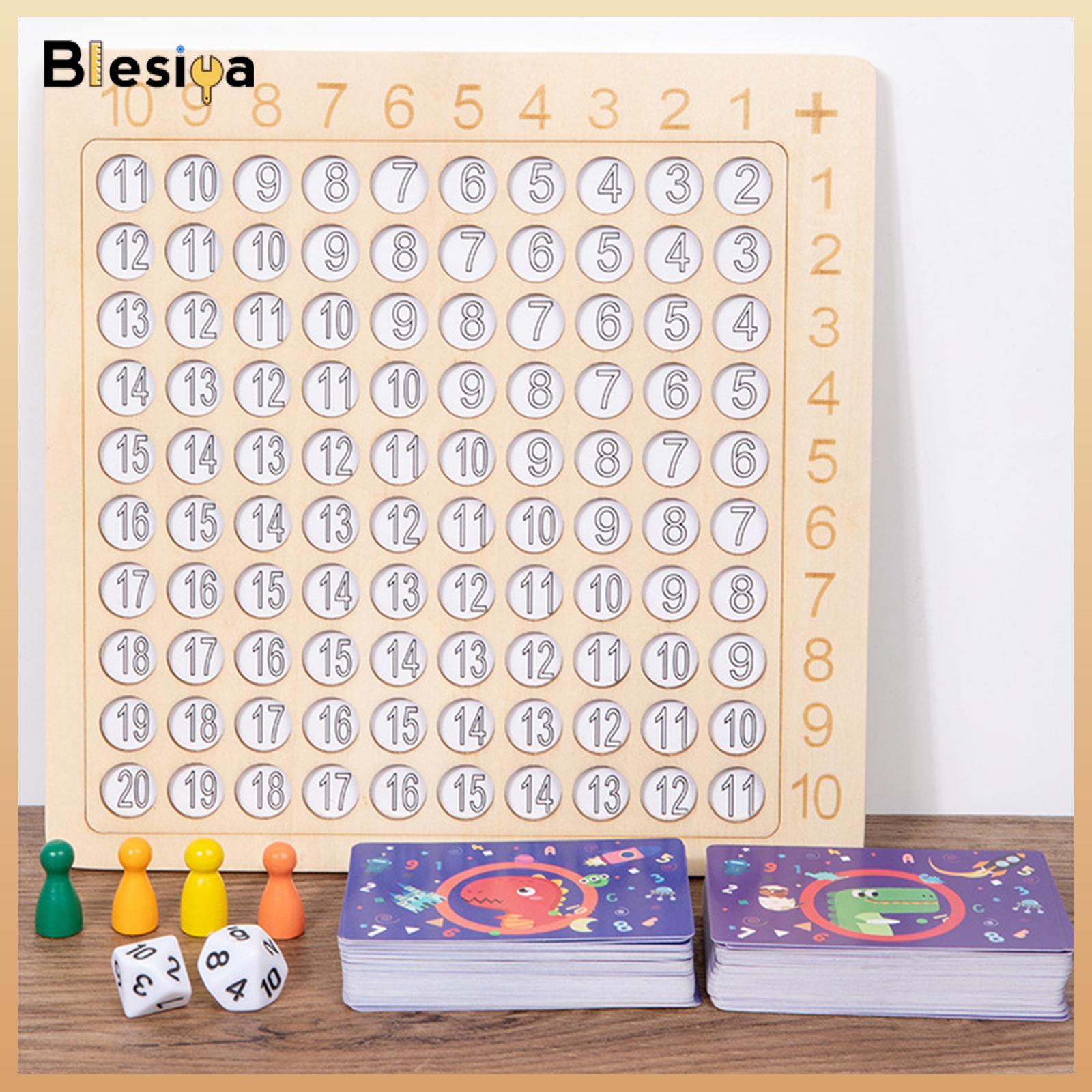 Blesiya Wooden Math Multiplication Addition Board, Montessori Preschool Learning, Counting Toy Math Table Board for Kids