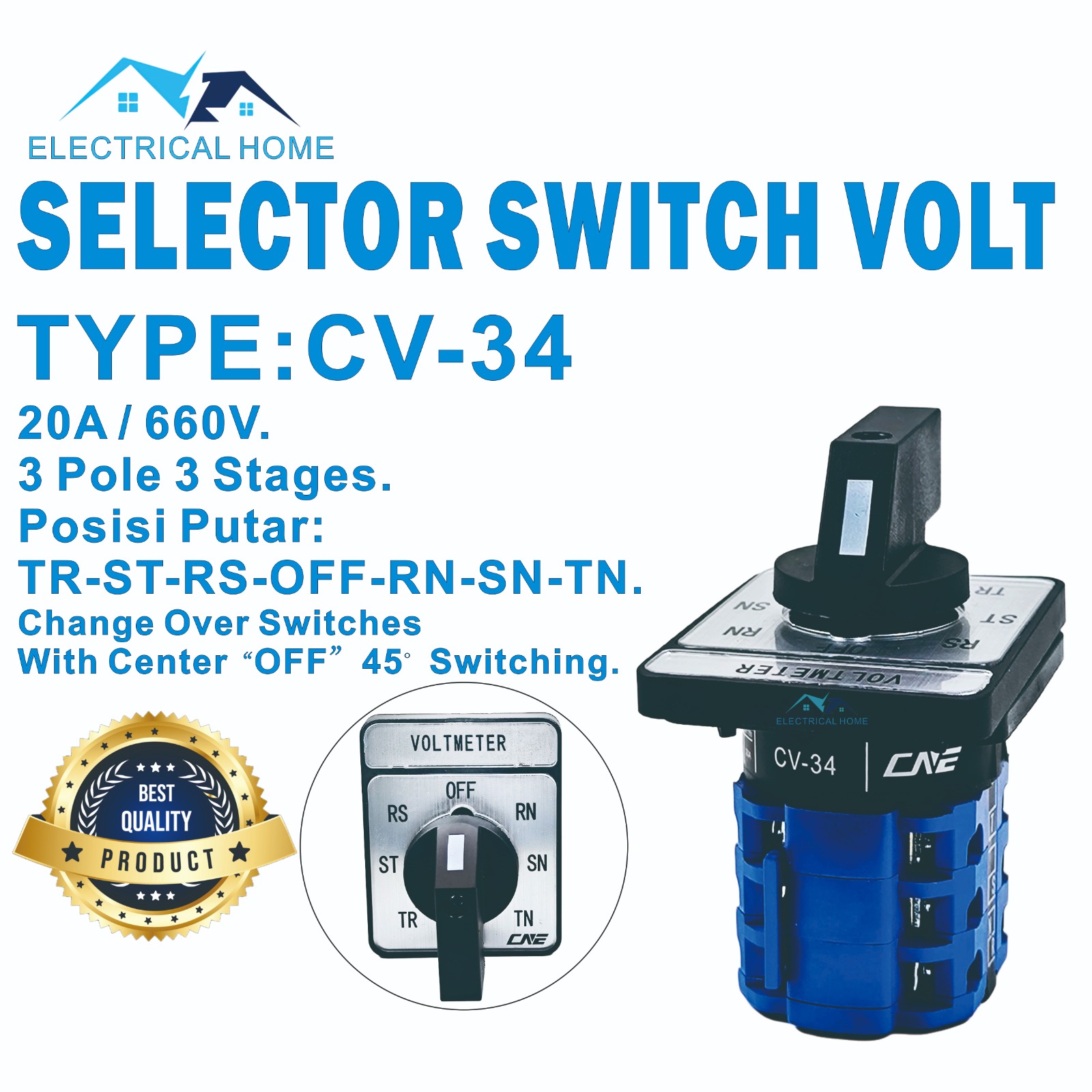 Voltmeter selector switch/Cam switch CV-34 / 7 POSISI Volt Selector Switch  20A Switch Selector Kualitas 互換用 バッテリー For Iiyama SENSE-15FX094-i7-RNRX 互換対応 - 交換用 高性能電池パック