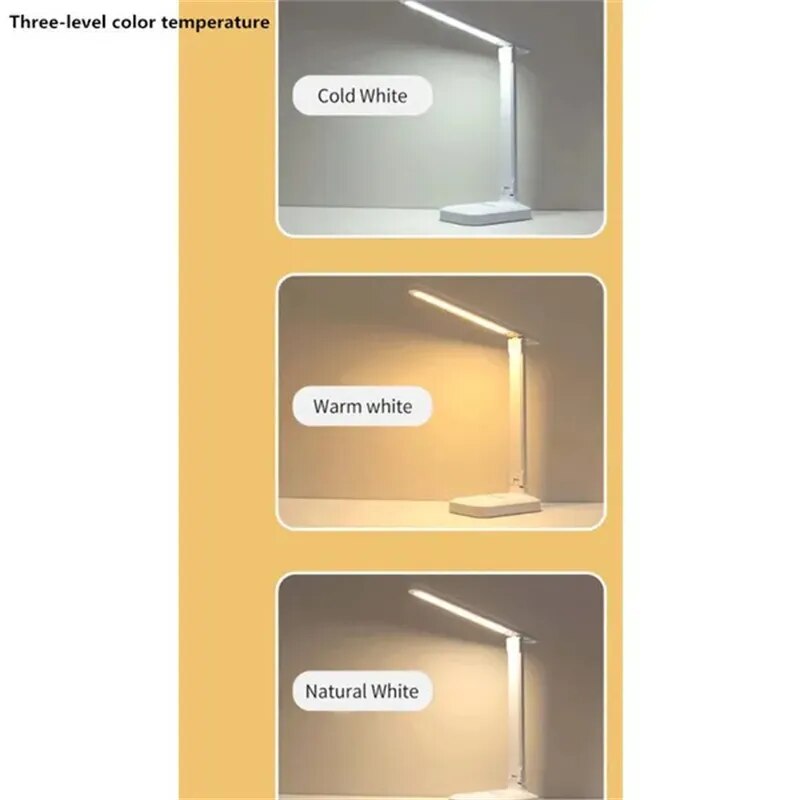 Led Eye Protection Desk Lamp Touch Dimming Bendable Table Lamp USB Charging Stand Light Student Dormitory Bedroom Bedse Light