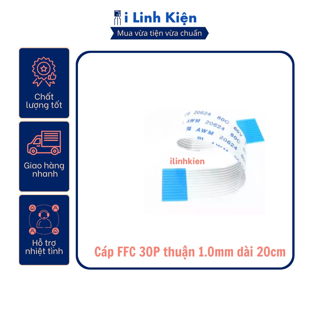 Cáp FFC 30P thuận 1.0mm dài 20cm loại 1