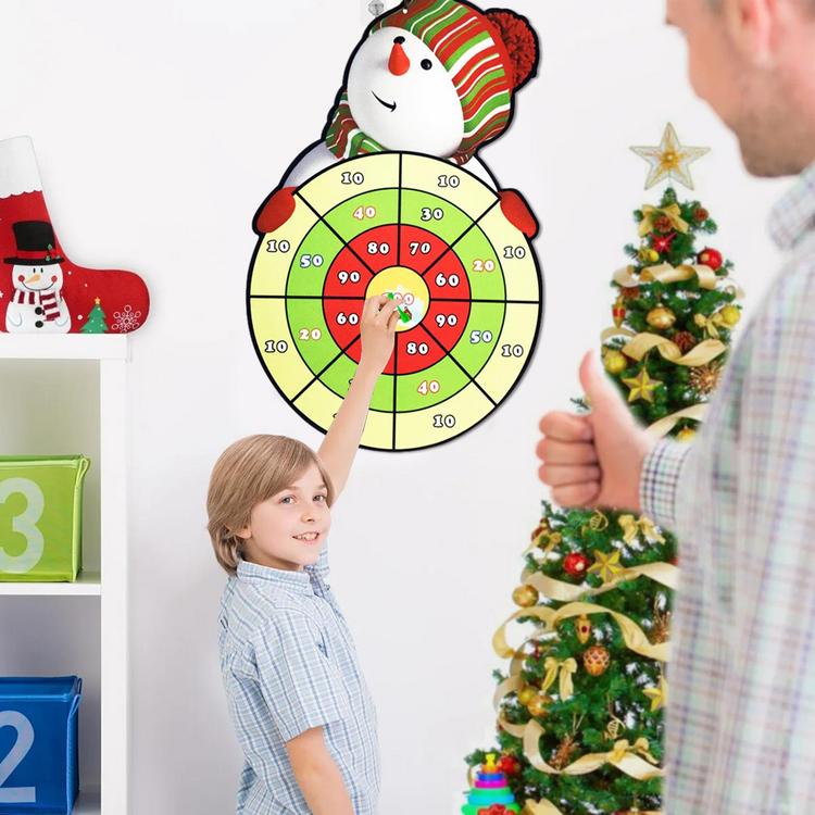 Syhood Christmas Santa Claus Snowman Dart Board Dartboards with 6