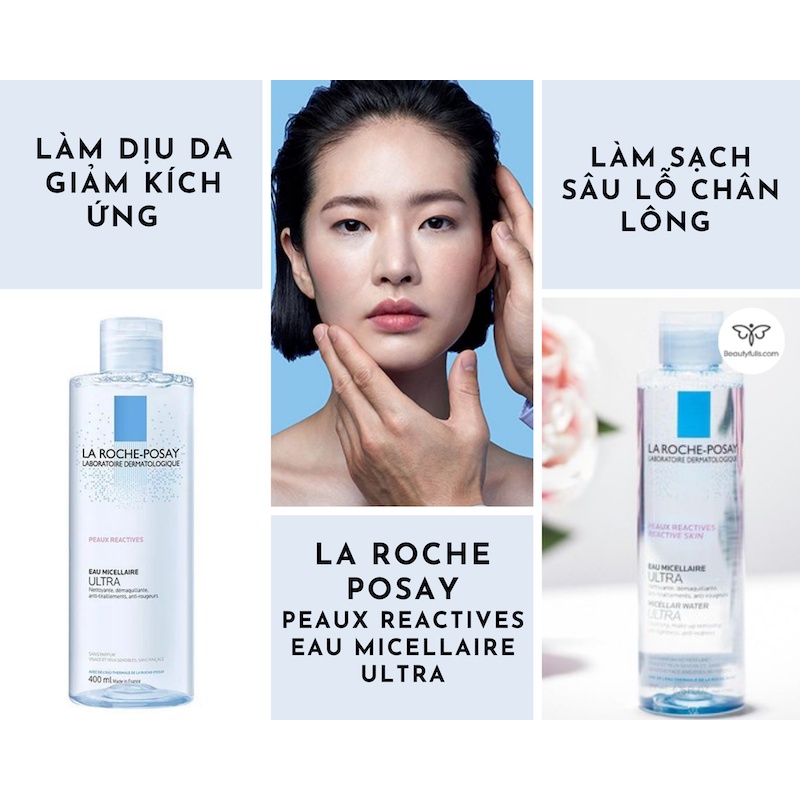 Nước Tẩy Trang La Roche-Posay Eau Micellaire Ultra 400ml Reactives, Sensibles, Grasses Oily chính hãng Pháp