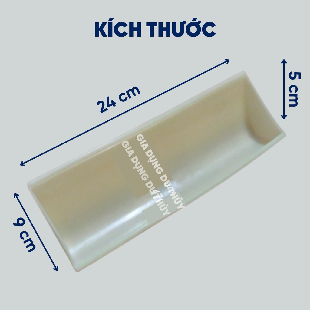 Khuôn rau câu máng dài hình trái tim dài 24 cm chất liệu nhựa pp chịu nhiệt của gia dụng du thủy - khuôn đổ rau câu máng