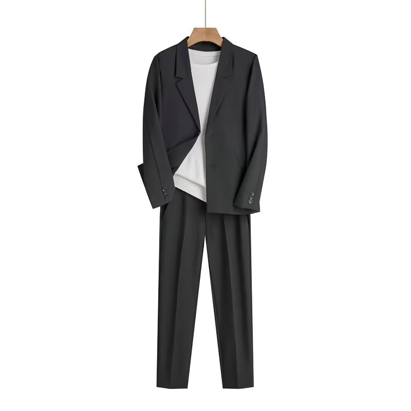 MOLAN Suit man Blazer & pants High-class drape casual suit men Loose and handsome light familiar little suit