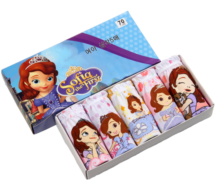 [HCM]Combo 5 quần lót bé gái vải cotton Hàn Quốc mẫu Công chúa Sofia The First 5