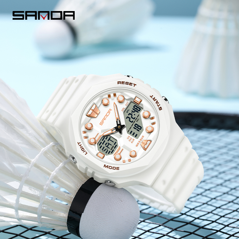 Sanda Large Dial Multifunctional Trendy Urban Outdoor Waterproof Sports Men's Watch SD6200-1. 
