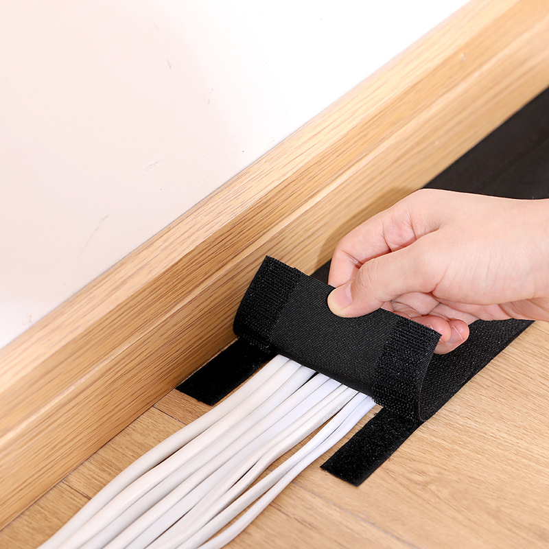 NEW%201M%20Cable%20Cover%20Nylon%20Sticky%20Wire%20Protector%20Floor%20Blanket%20Reusable%20Management%20Cord%20Tube%20for%20Floor/Carpet/Trunk/Desk%20-%20Image%202