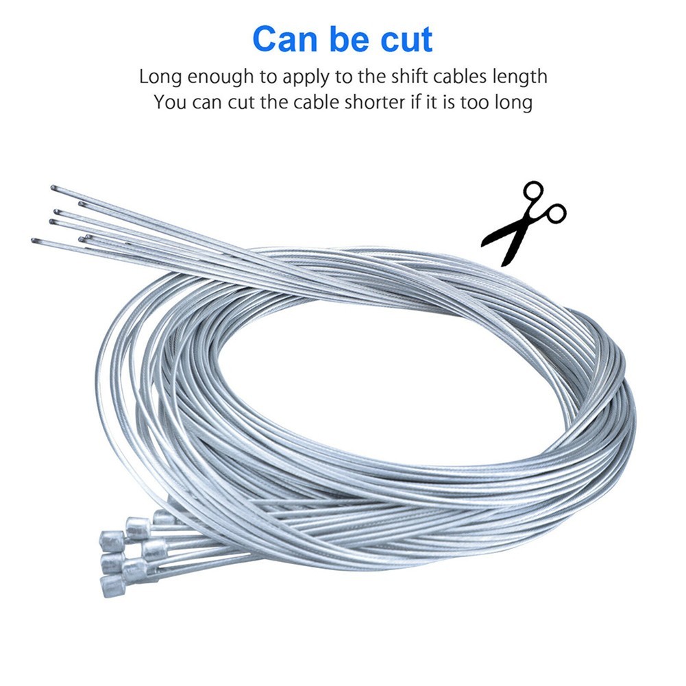 Silver Derailleur Cables 5pcs Inner Cable Wire Kit Stainless Steel Bicycle Shift