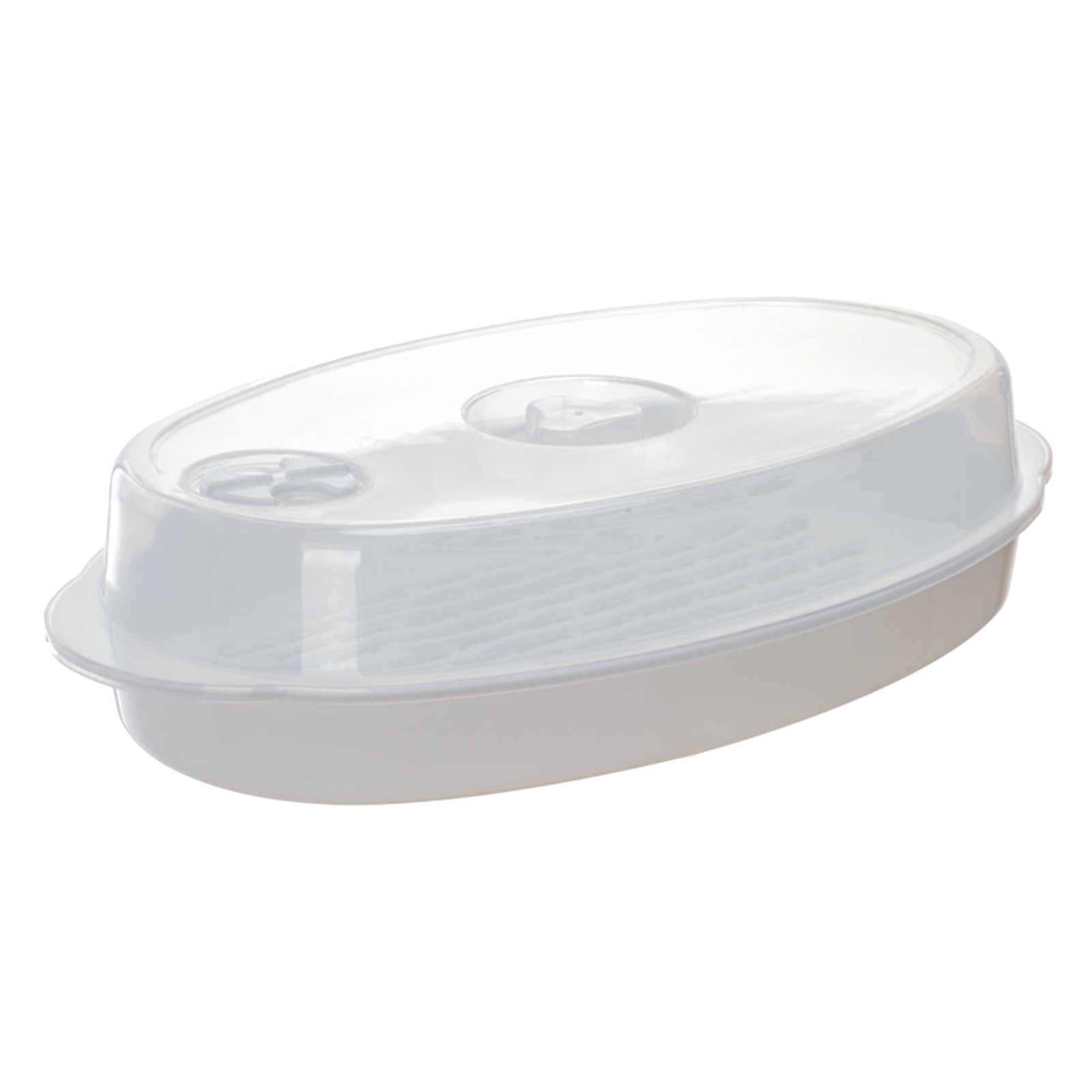 Fish Steaming Dish Microwave Steamer for Fish Authentic Steamed Fish Plate Microwaveable Transparent Cover Perfect for Home Kitchen
