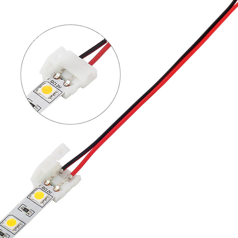 10%20Pcs%202%20Pin%20Power%208mm%2010mm%20LED%20Strips%20Lights%20Connector%20Splice%20Clip%20For%20SMD%20-%20Image%203