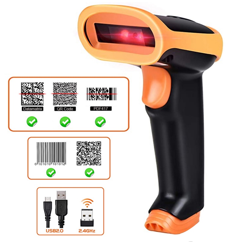 L8BL Bluetooth 2D Barcode Reader And S8 QR PDF417 2.4G Wireless Wired Handheld Barcode Scanner USB Support Mobile Phone Ipad