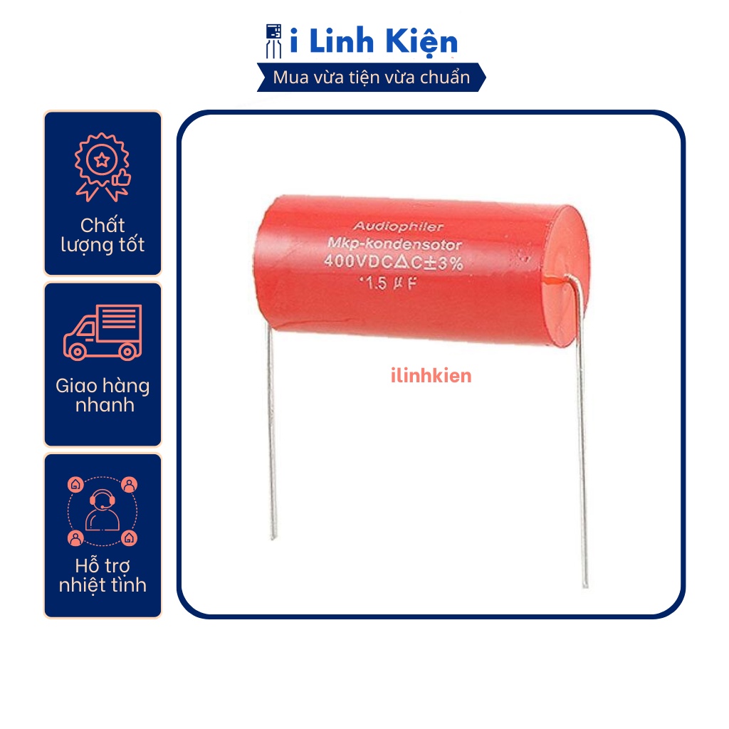 Tụ Audiophiler 1.5uF 400V 155J màu đỏ