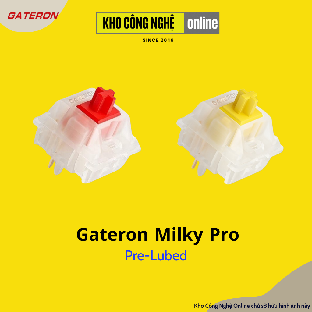 Công tắc bàn phím Switch Gateron Milky Yellow Pro dùng cho bàn phím cơ thumbnail