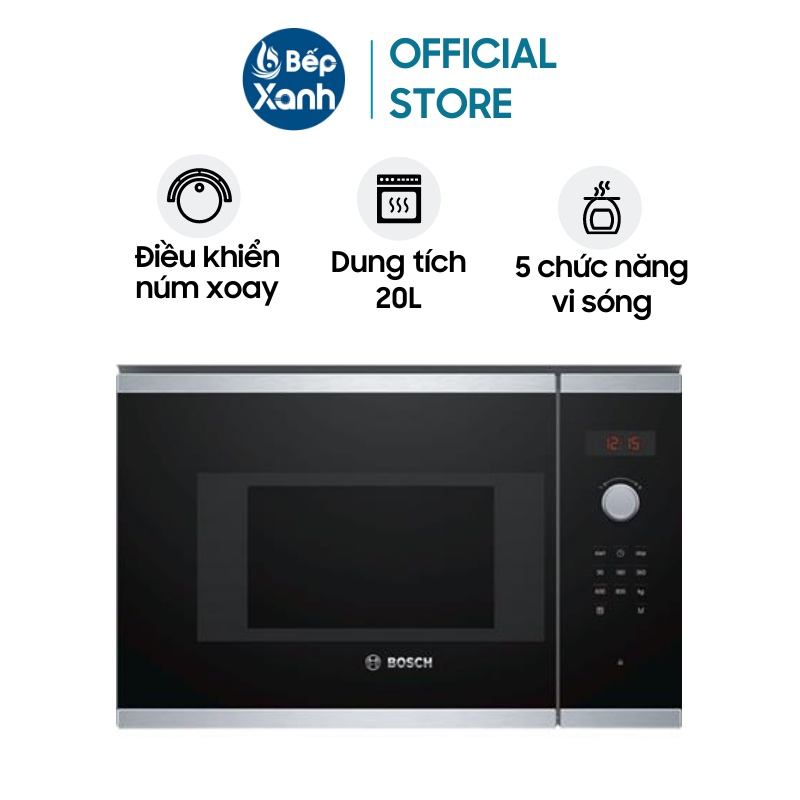 Lò vi sóng âm tủ bosch bfl523ms0b - điều khiển núm xoay - 5 mức công suất - hàng chính hãng