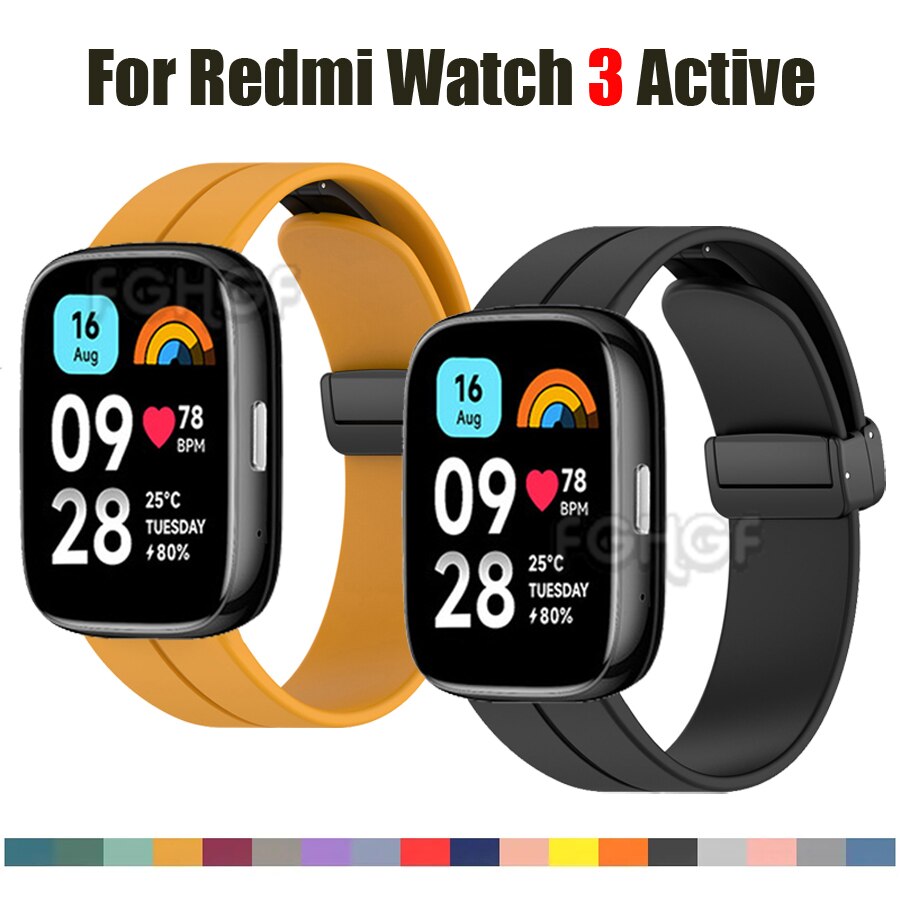 Silicone Folding Buckle Strap for Xiaomi Redmi Watch 3 Active