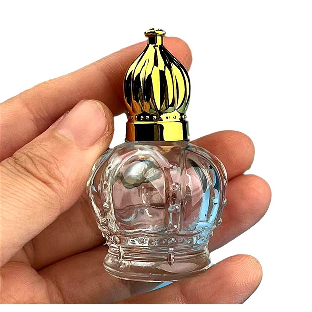 15ml Dispenser Bottle Vintage Perfume Bottles Empty Metal Glass Bottle  Crown Shape Bottle Essential Oil Bottle