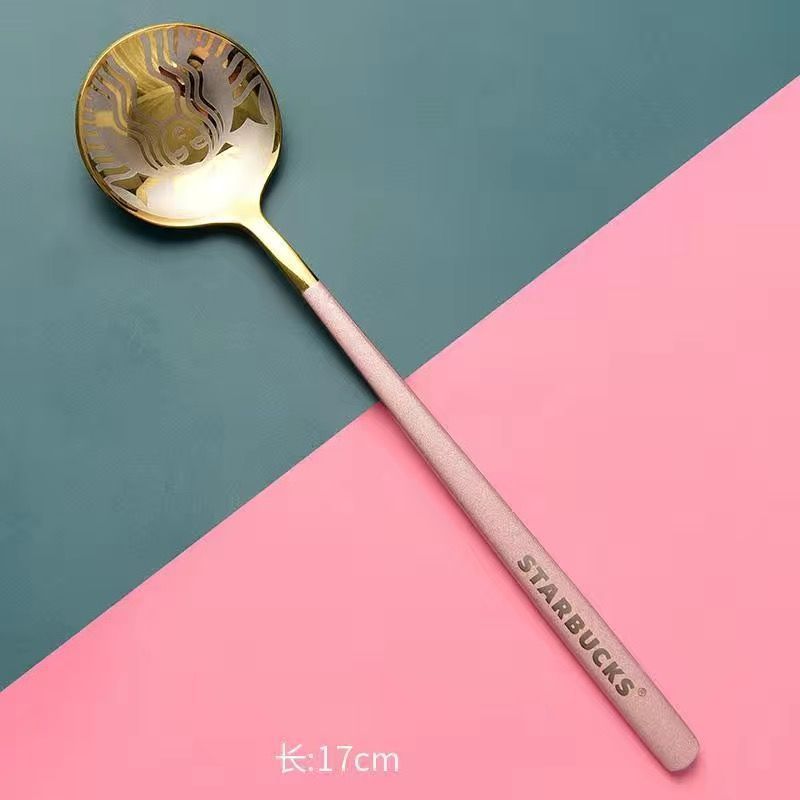 Startbuck Official Store Starbuck Stainless Steel Starbuck Ins Spoon Coffee Mixing Spoon Classic Ocean Goddess Stainless Steel Dessert Spoon Mark Water Cup Spoon