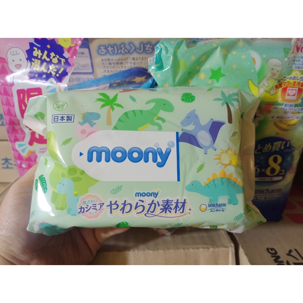 Khăn ướt Moony gói 76 tờ mẫu nhất