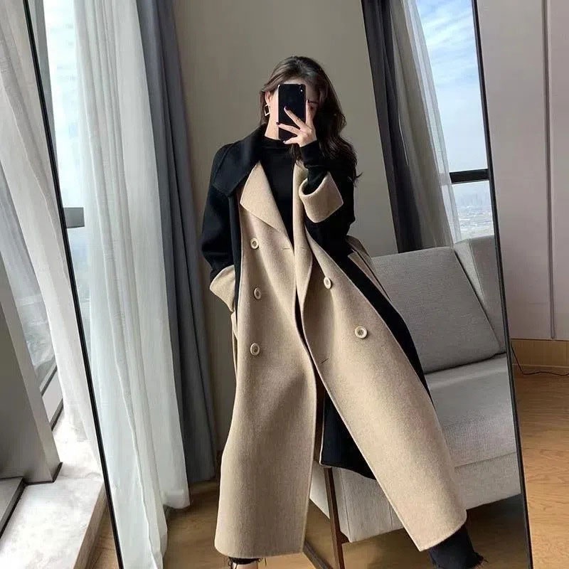 Xiang nian ni áo khoác len lông cừu hai mặt dáng dài phong cách hepburn mới phù hợp với nữ