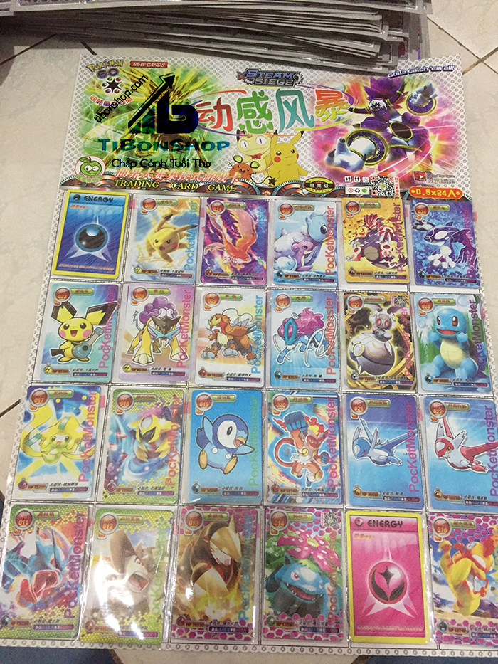 Vỉ 24 xấp bài pokemon kéo búa bao