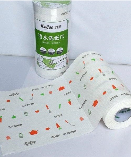 Cuộn Khăn Giấy Lau Bếp Đa Năng Trắng Họa Tiết
