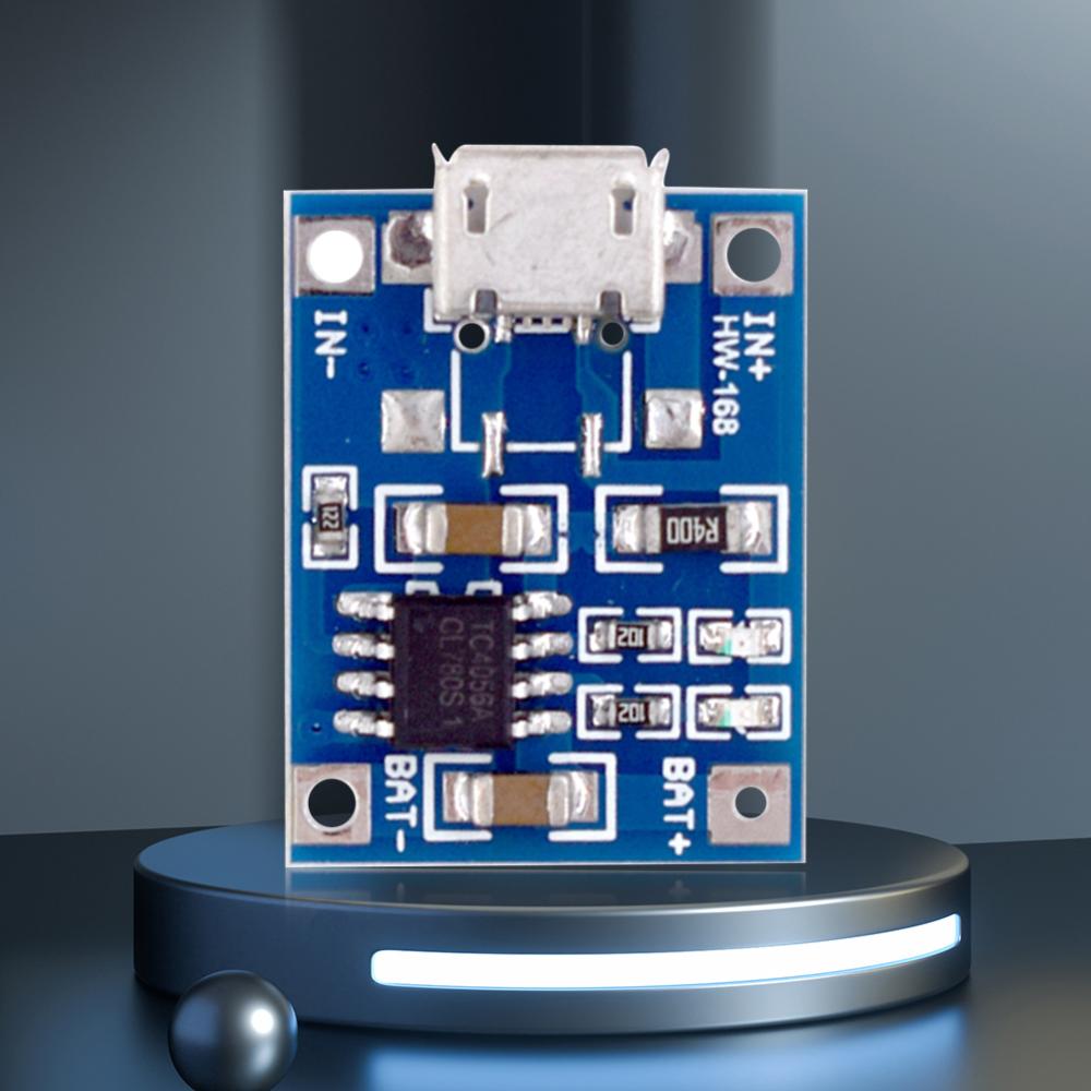 Lithium Battery Charger Module 1A Portable Battery Charger Panel DC4.5-5.5V with Indicator Light for Lithium Batteries