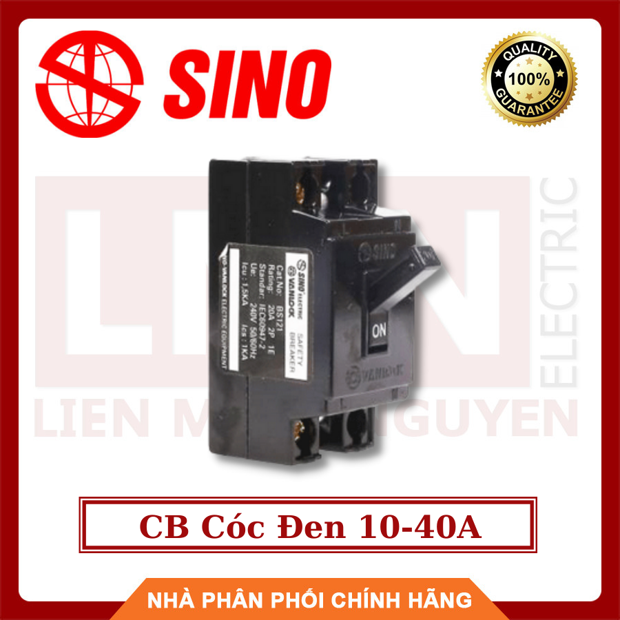 SINO CB Cóc Đen, Cầu Dao An Toàn 10A,15A,20A,25A,30A,40A - Hàng Chất Lượng - BH 12 Tháng