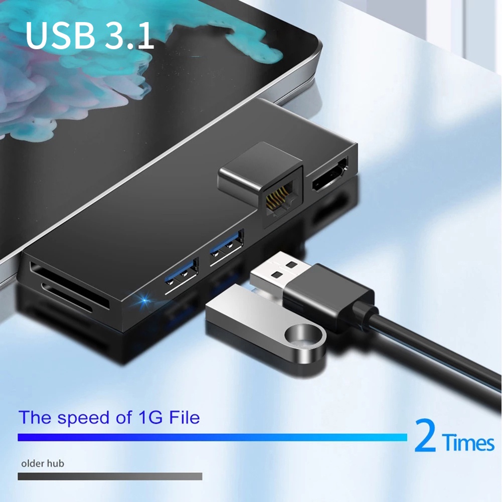 Surface Pro Dock for Microsoft Surface Pro 6/Pro 5/Pro 4 Hub Docking Station USB3.0 Port HDMI SD/TF Card Reader Adapter RJ45 Lan