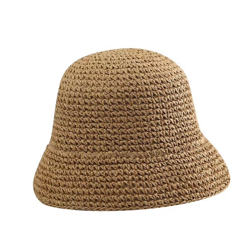 Mũ Bucket cói mềm trơn đơn giản