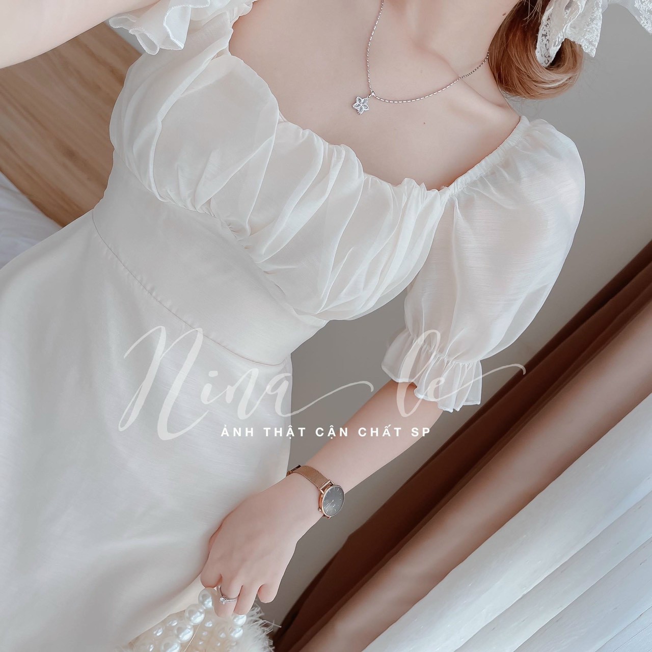 Đầm Xếp Ly Tay Bồng Siêu Cute (có Mút Ngực)