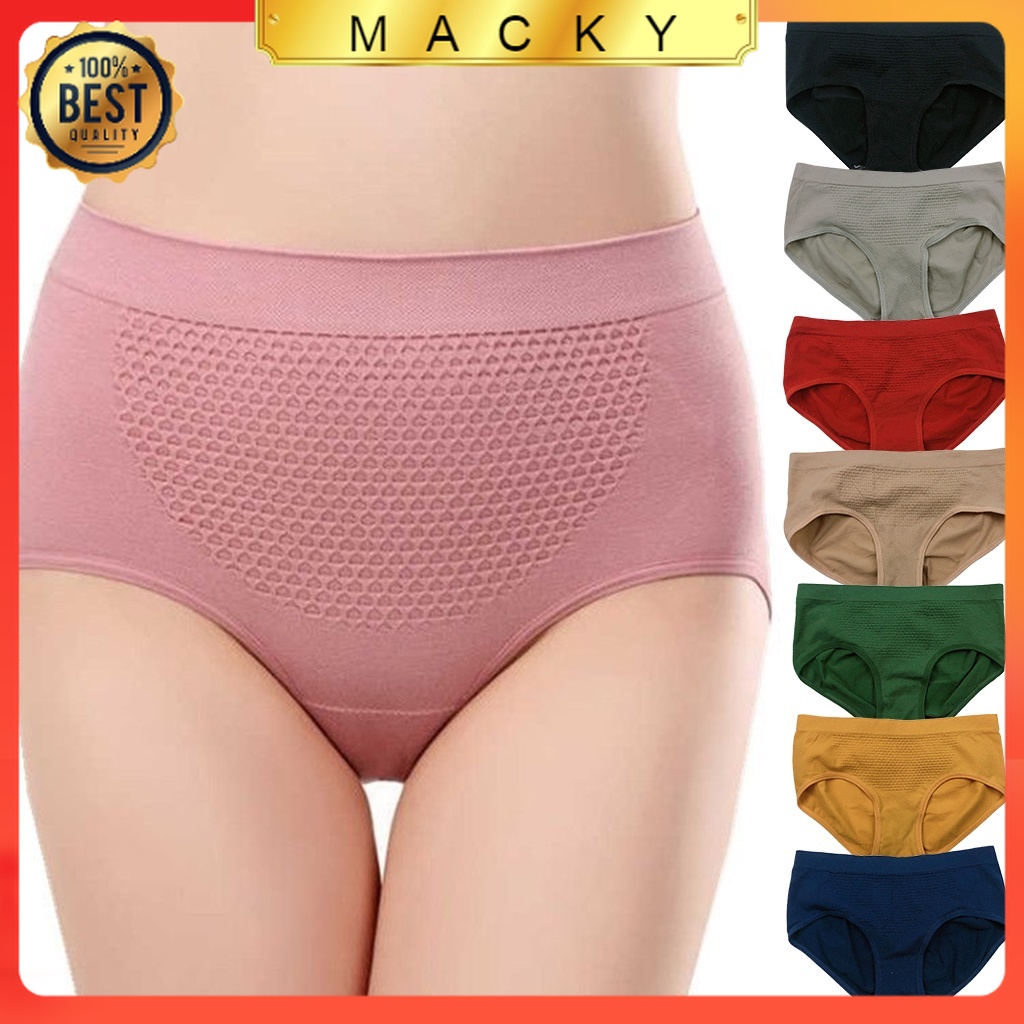 MACKY】 3D High Quality Womens low Waist Slim Panty Body Shaper Elasticity  hip lifting 3D cotton Slim panties