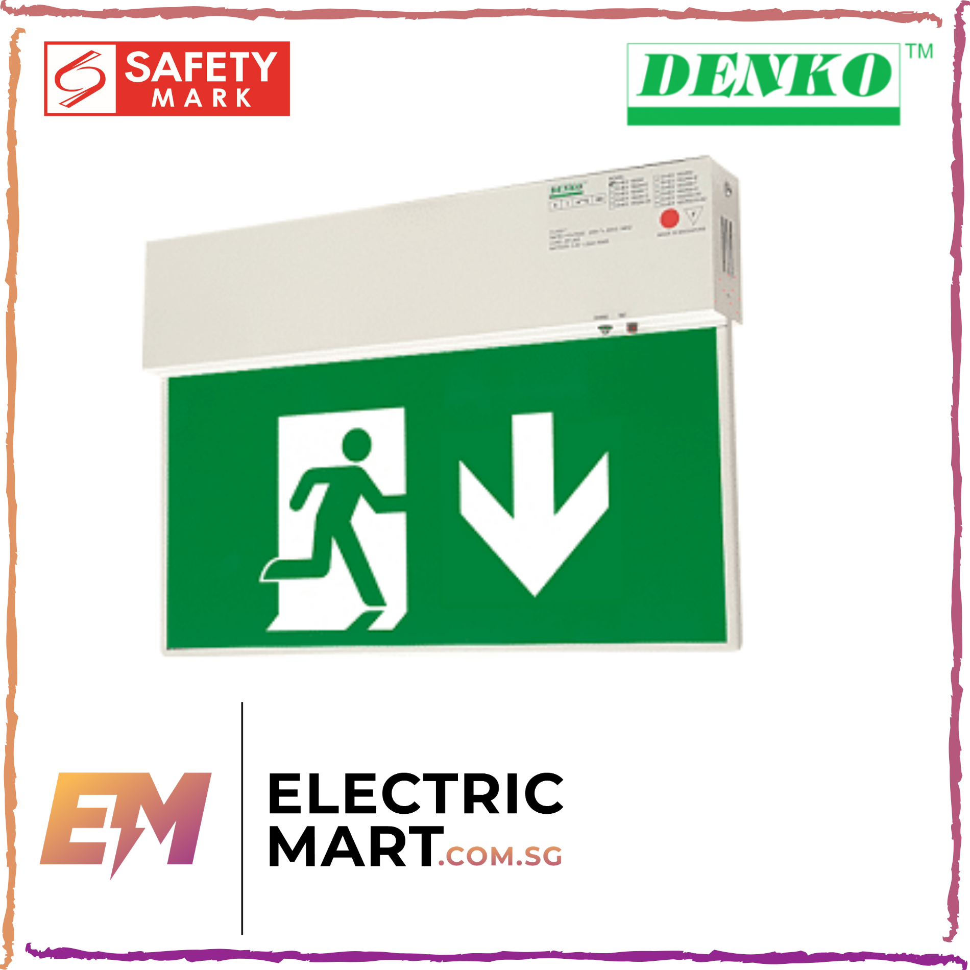 Denko EmEx 1602MRM LED Slim Emergency Exit Light (Running Man