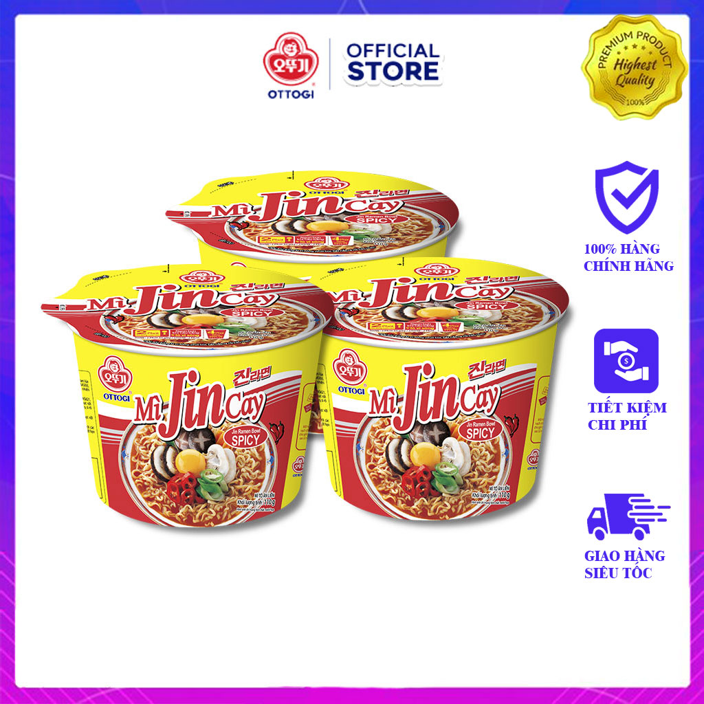 [Combo 3 Tô] Mì Jin Cay Ottogi 110g