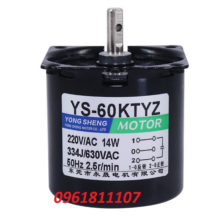 Motor giảm tốc 220v 14w 60ktyz nhông kim loại trục 7mm, động cơ giảm tốc 220v 14w