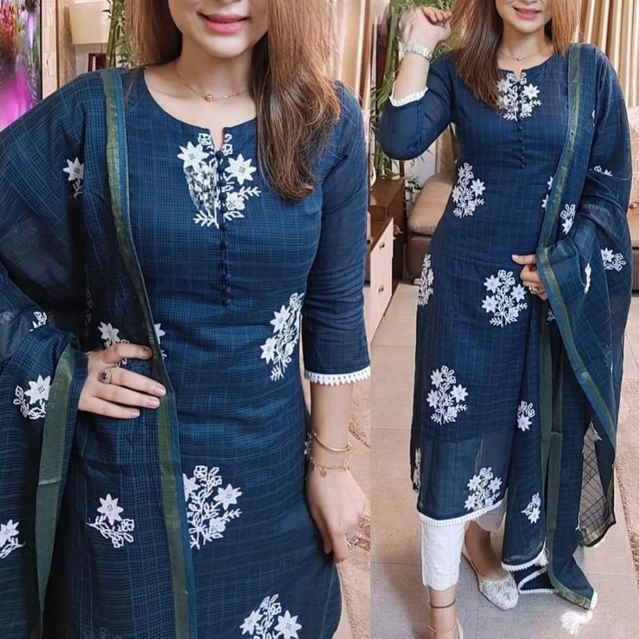 Unveil Comfort and Style with the Unstitched Exclusive High Quality Three Piece Ensemble - A Fashionable and Comfortable Dress Collection for Women