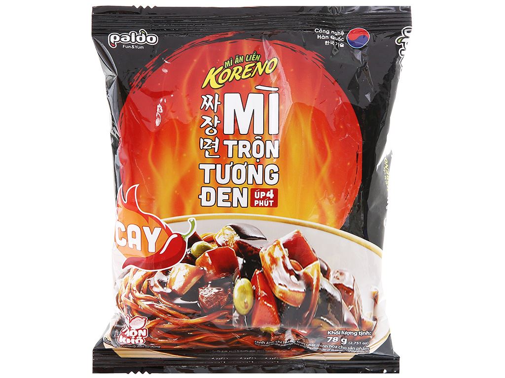 Mì Trộn Tương Đen Cay Koreno Gói 78g