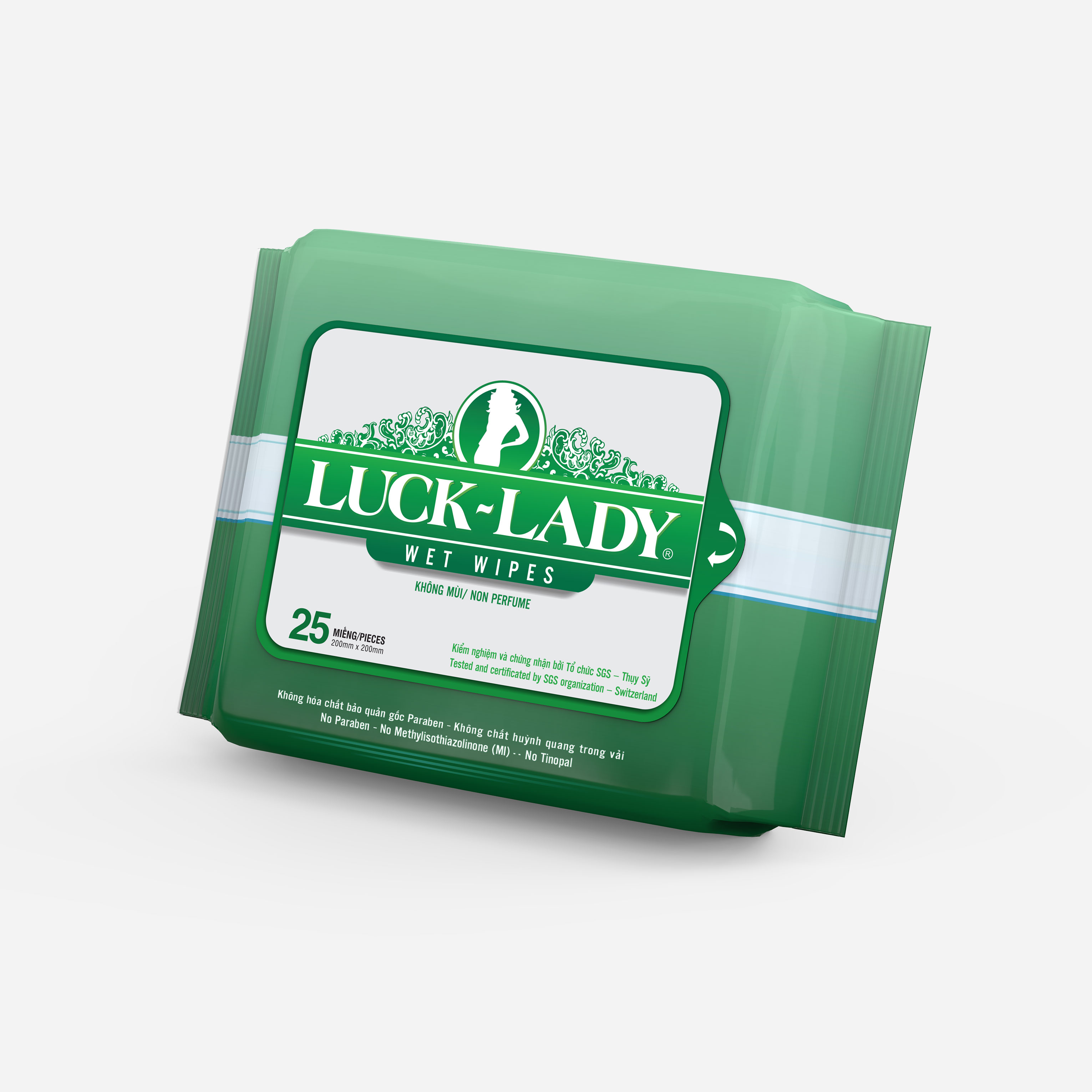 Khăn Ướt Luck Lady 25 tờ/gói Không mùi