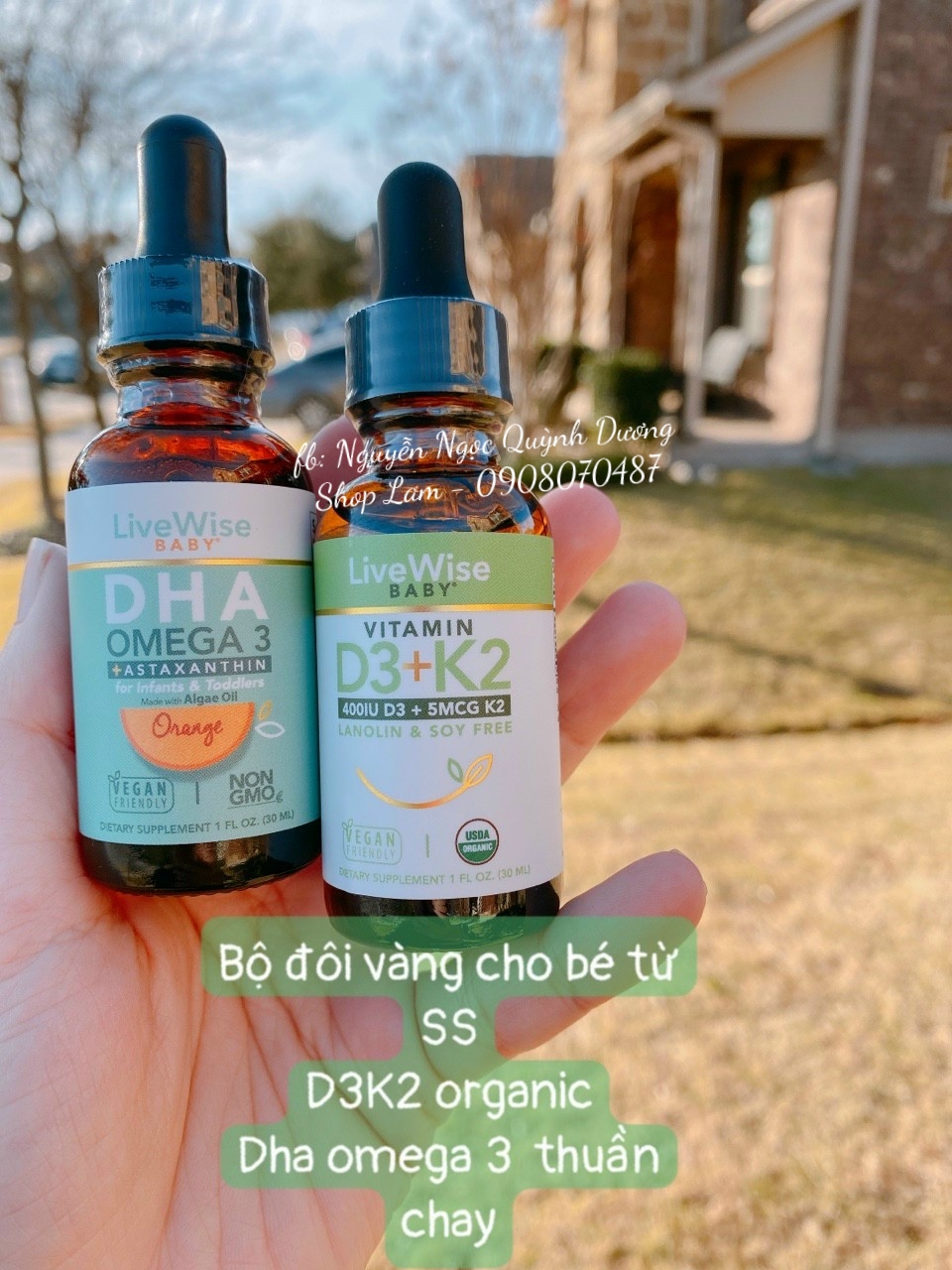VITAMIN D3K2 VÀ DHA ORGANIC LIVEWISE CHO BÉ TỪ SƠ SINH